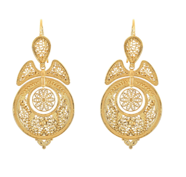 Brincos Alma de Rainha | Aço Inoxidável Dourado | Alma de Portugal