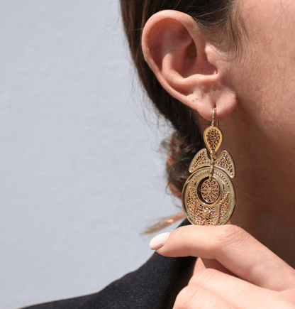 Brincos Alma de Rainha | Aço Inoxidável Dourado | Alma de Portugal