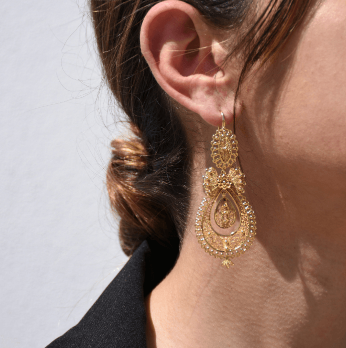 Brincos Princesa | Aço Inoxidável Dourado | Alma de Portugal