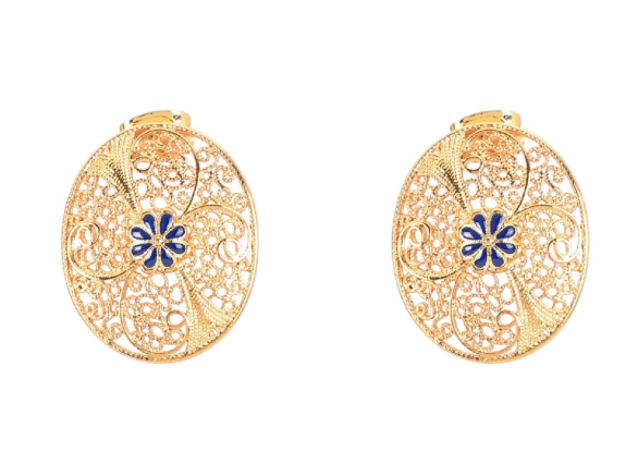 Brincos Tradicional e Flor | Aço Inoxidável Dourado | Alma de Portugal