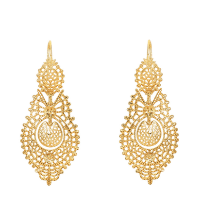 Brincos Rainha Grande | Aço Inoxidável Dourado | Alma de Portugal