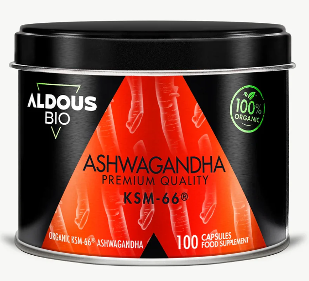 ALDOUS BIO - Ashwagandha Extrato orgânico da raiz de KSM-66® - 100 cápsulas