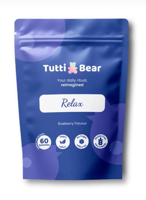 TUTTI BEAR Gomas Stress & Relax – Frutos Vermelhos | 60 Gummies