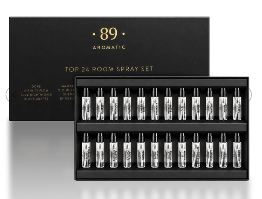 Conjunto de 24 Testers em Spray para Casa – Fragrâncias Mais Procuradas | AROMATIC•89•
