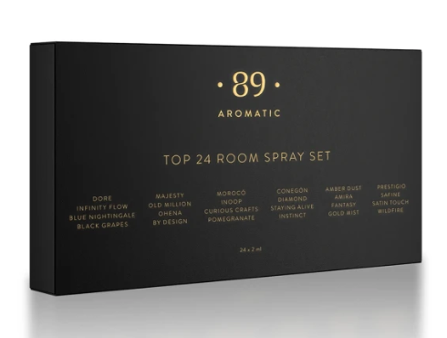 Conjunto de 24 Testers em Spray para Casa – Fragrâncias Mais Procuradas | AROMATIC•89•