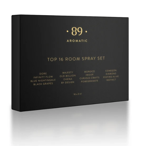 Conjunto de 16 Testers em Spray para Casa – Fragrâncias Mais Procuradas | AROMATIC•89•