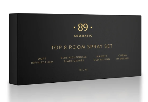 Conjunto de 8 Testers em Spray para Casa – Fragrâncias Mais Procuradas | AROMATIC•89•