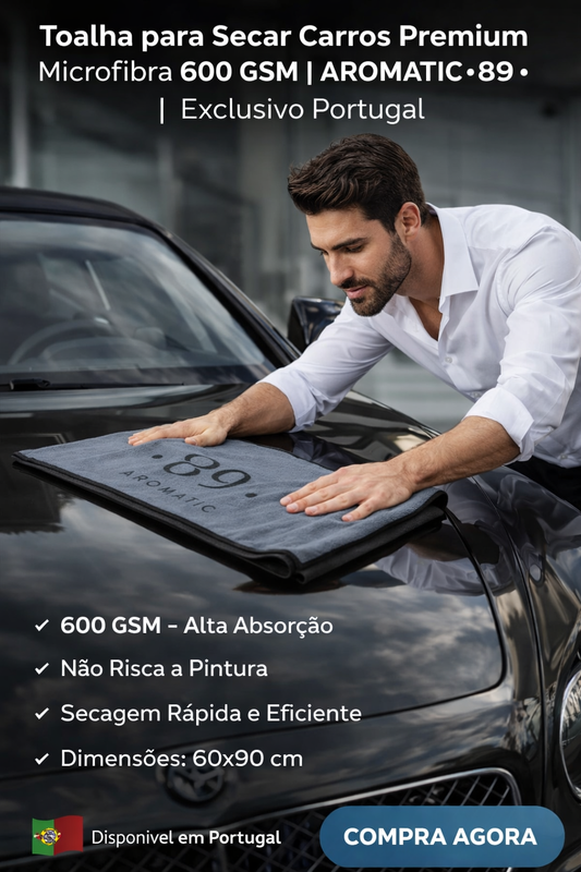 Toalla de microfibra premium para secado de automóviles, 600 g/m² | AROMATIC•89• | Exclusiva en Portugal