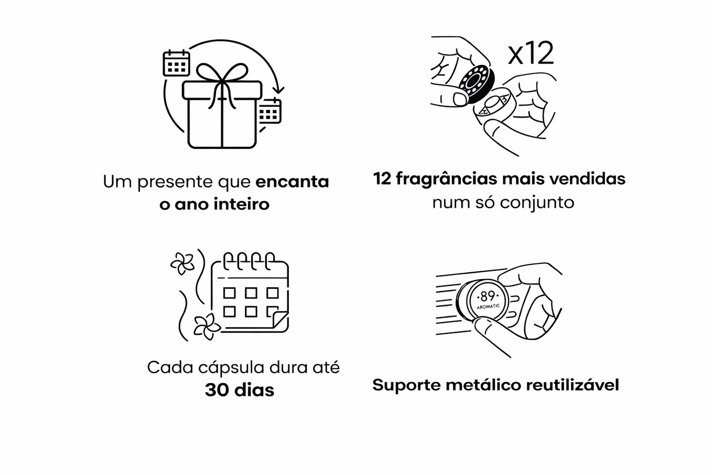 Car Air Freshener Clip Set AROMATIC•89• | 1 Clip + 12 Premium Fragrance Aromas