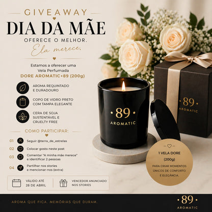 Vela Cera Soja AROMATIC•89• | Frasco Vidro Fragrância Premium 100% Natural