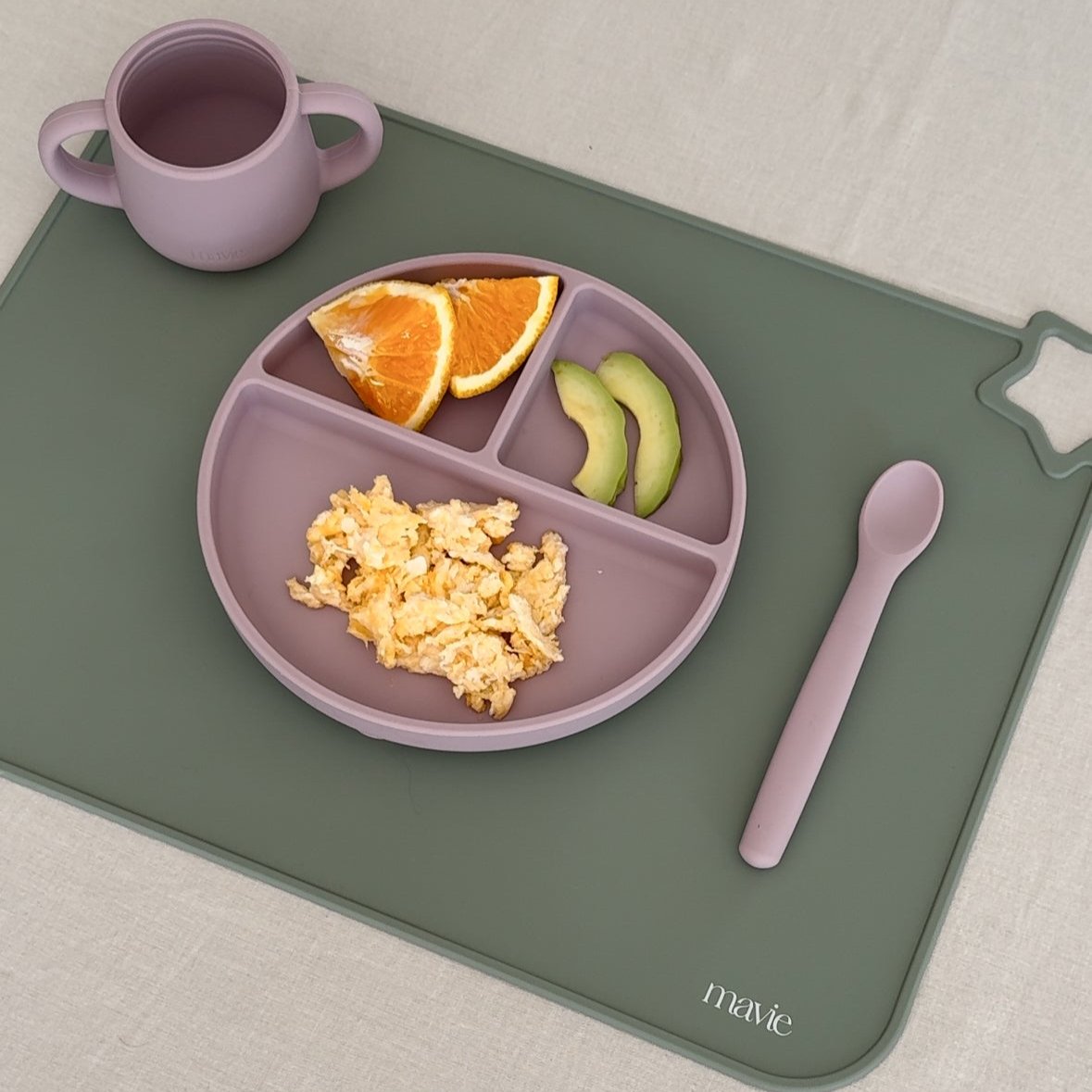 Conjunto 2 Pratos de Silicone com Ventosas e Tampas – Lavender & Blush | MAVIE