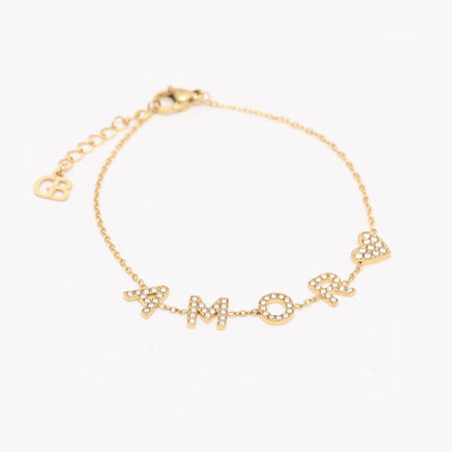 Steel love and heart bracelet 