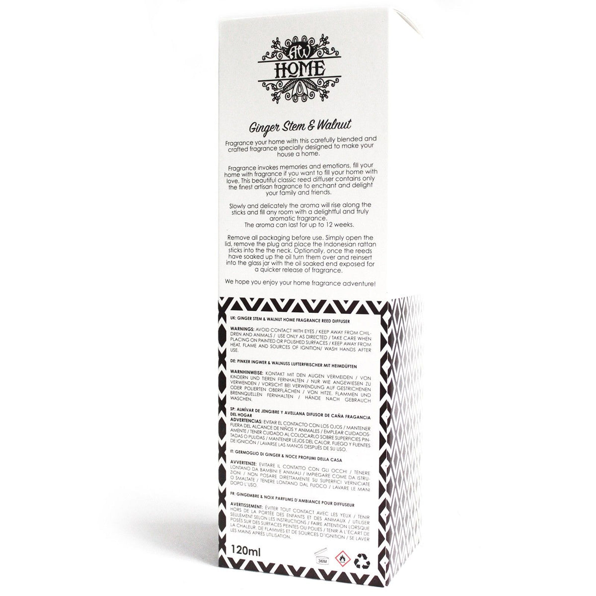 Difusor de Varetas Gengibre e Noz – 120 ml | Ancient Wisdom