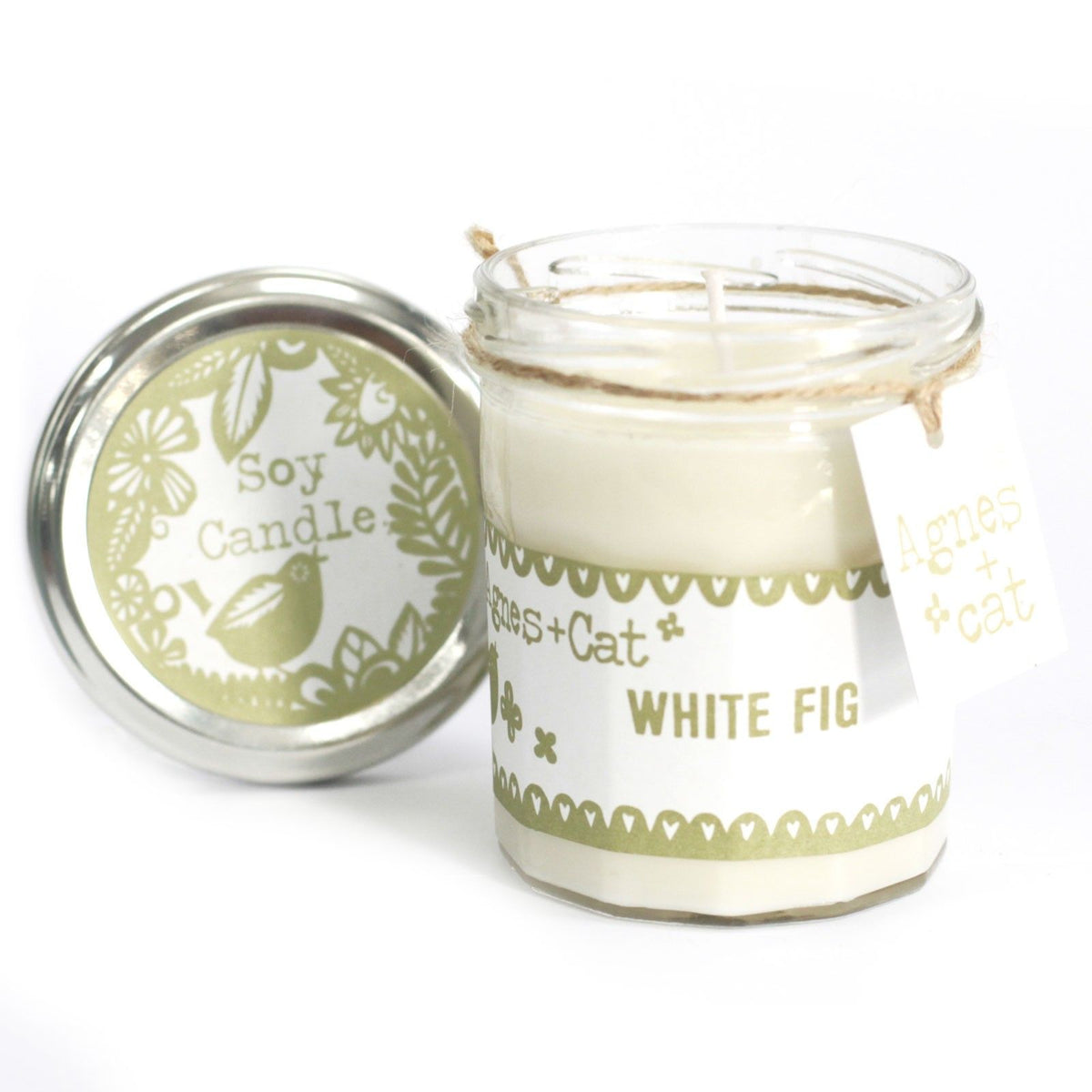 Vela de Soja em Frasco de Compota – Figo Branco – 220 ml | Agnes + Cat