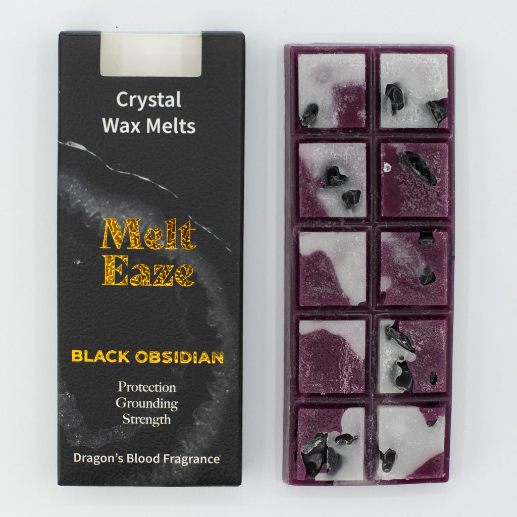 Cera Perfumada MeltEaze com Obsidiana – Sangue de Dragão, 50 g | Ancient Wisdom