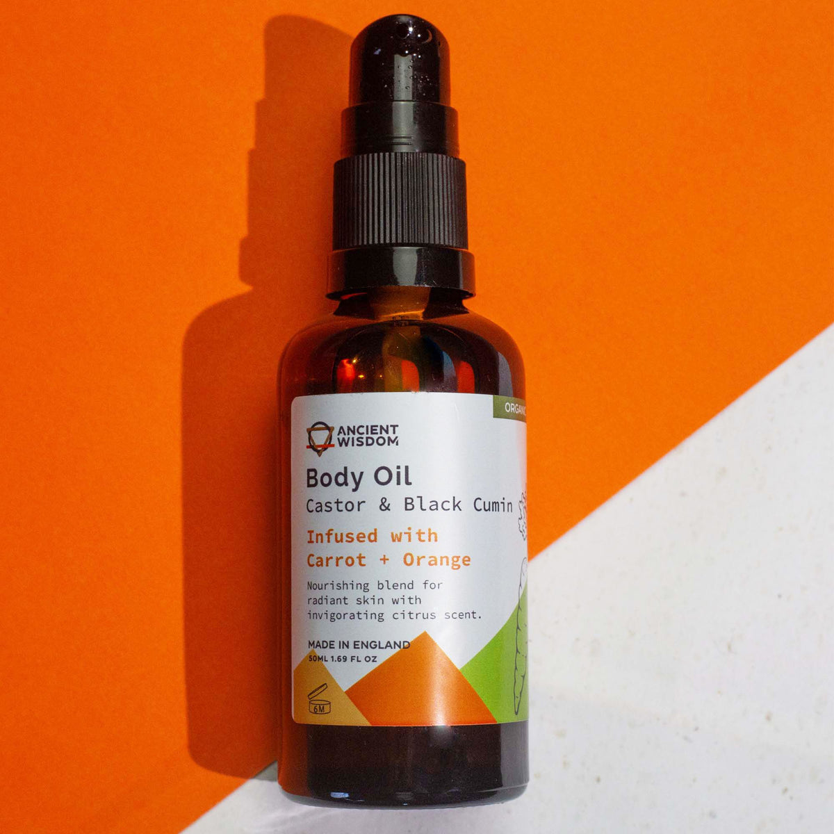 Óleo Corporal Biológico de Cenoura e Laranja - 50 ml