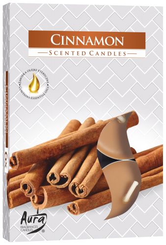 AURA CANDLES - Conjunto de 6 Velas de Chá Perfumadas Canela