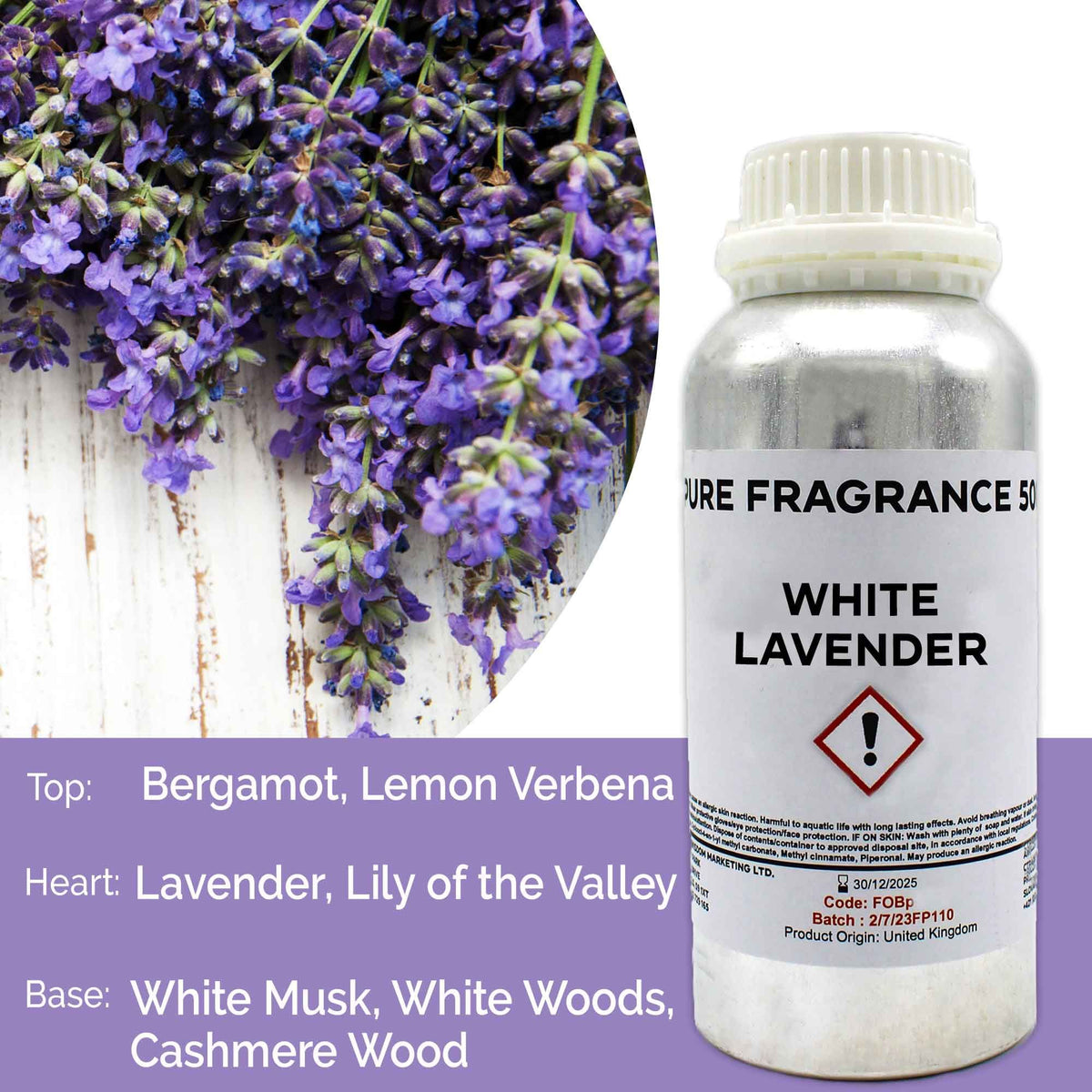 Óleo de Fragrância Puro Lavanda Branca – 500 ml | Ancient Wisdom