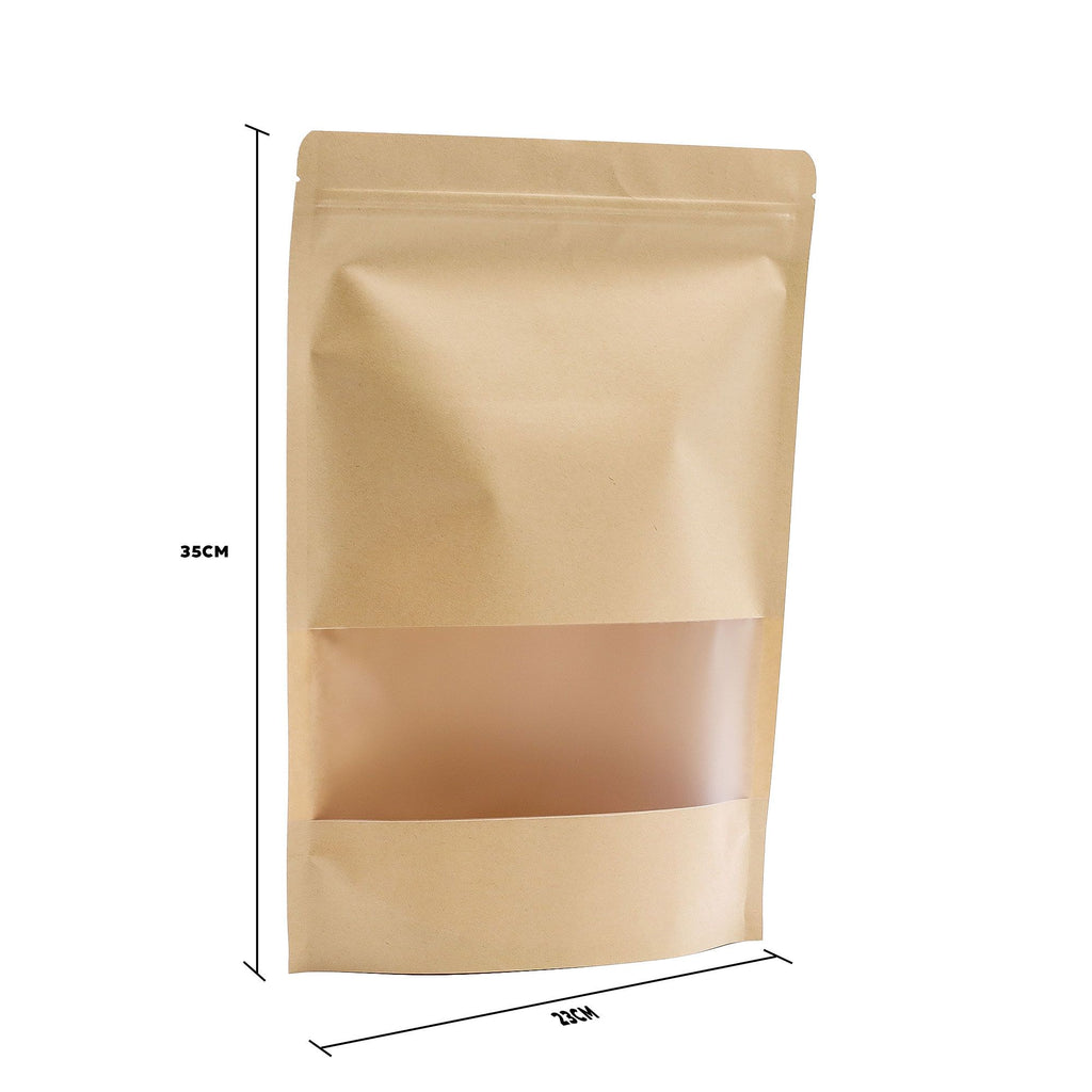Conjunto de 10 Sacos Kraft com Janela – 25 × 35 cm | Ancient Wisdom