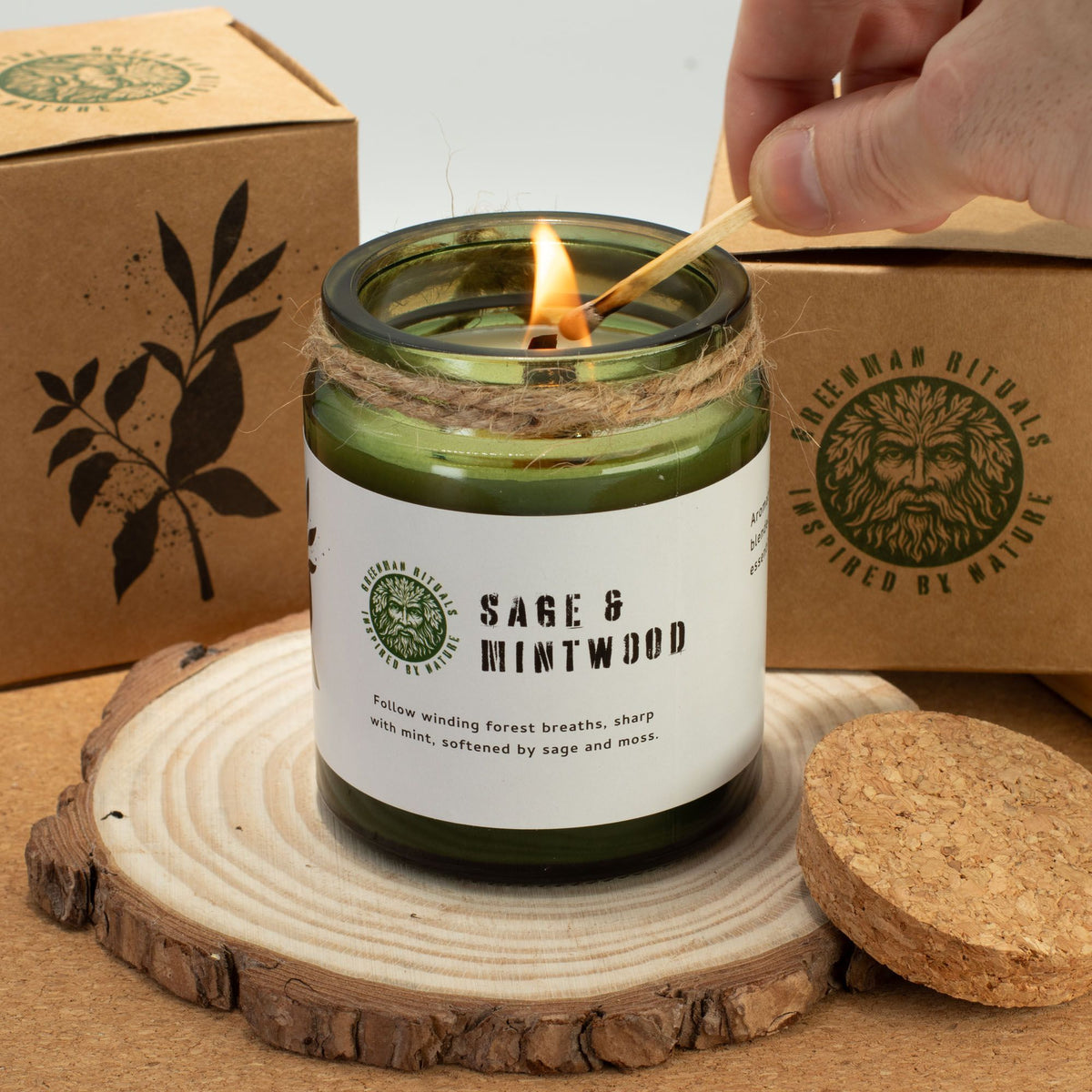 GREENMAN RITUALS - Vela de Soja com Pavio de Madeira Wolf’s Moon