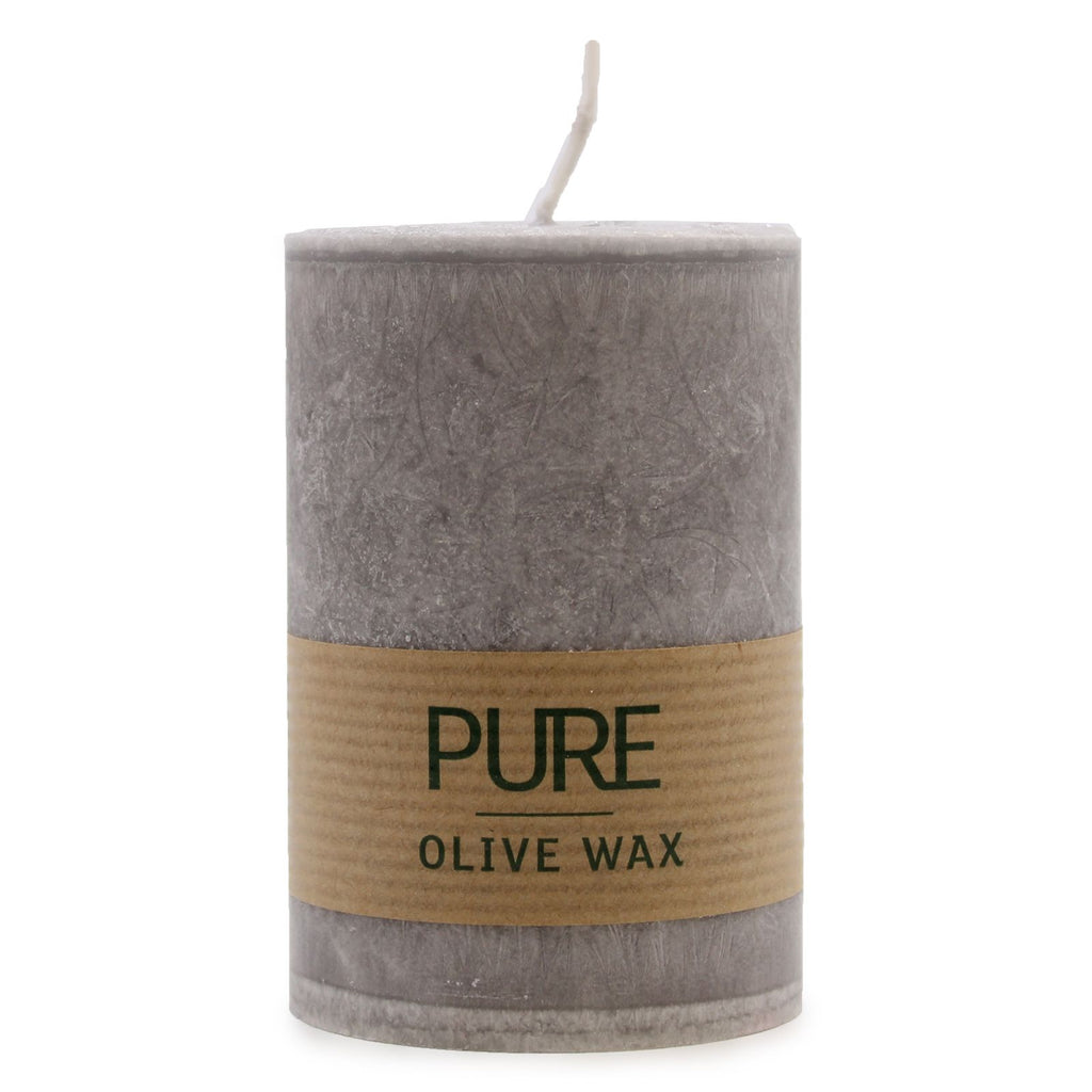 Vela de Cera de Oliveira 90×60 mm – Cinzenta | Ancient Wisdom