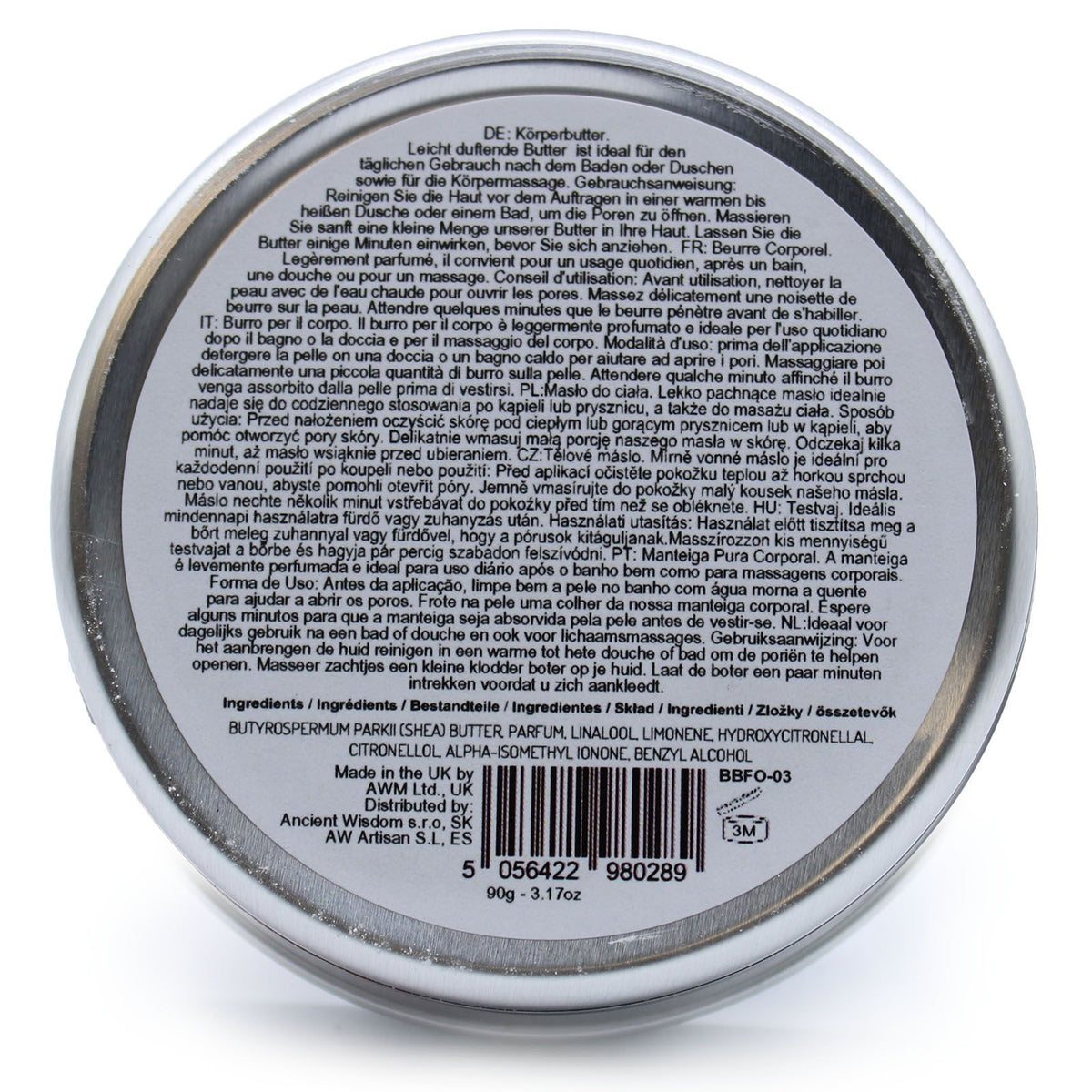 Manteiga Corporal de Karité Perfumada – Orquídea, 90 g | Ancient Wisdom