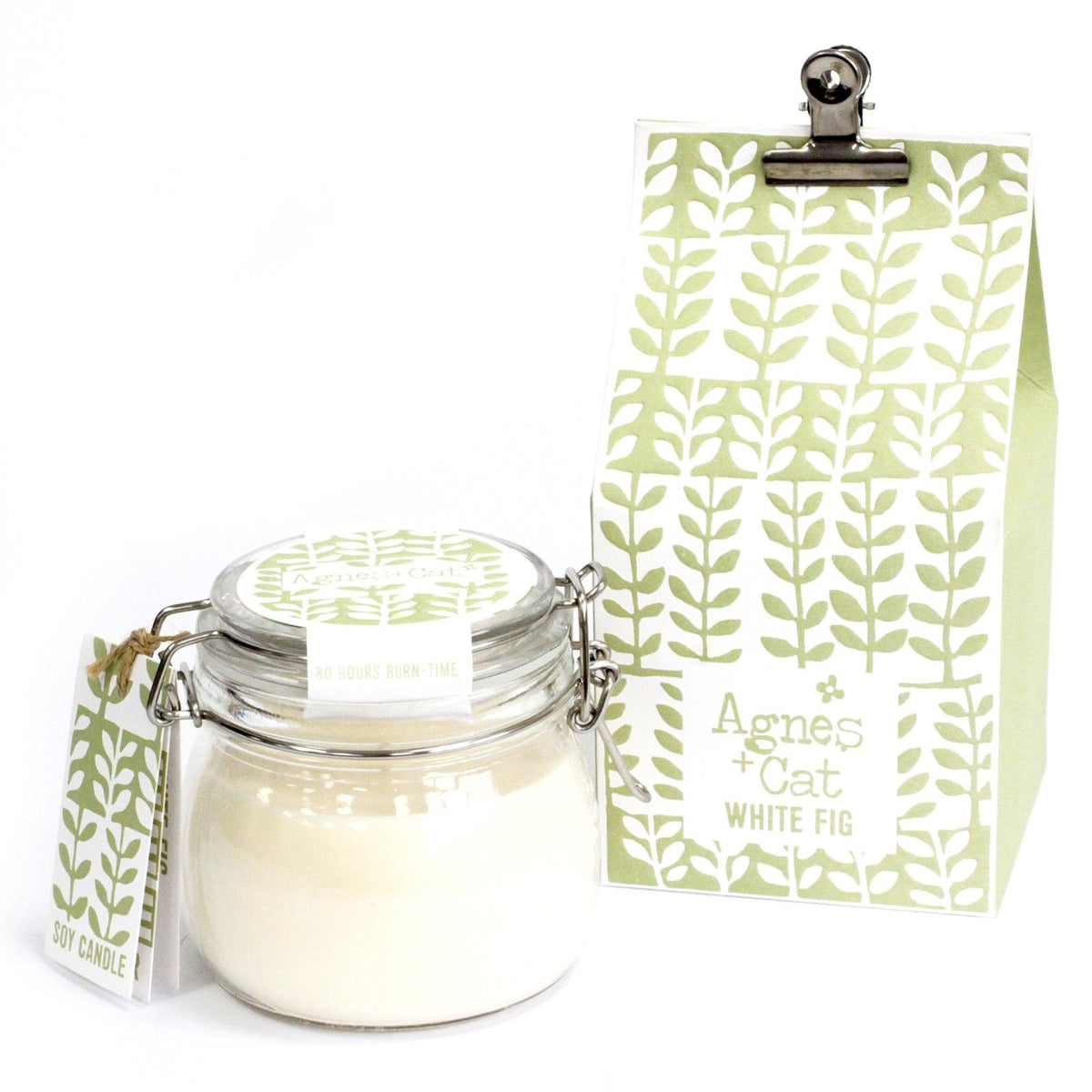 Vela de Soja em Frasco Kilner Grande – Figo Branco – 400 ml | Agnes + Cat