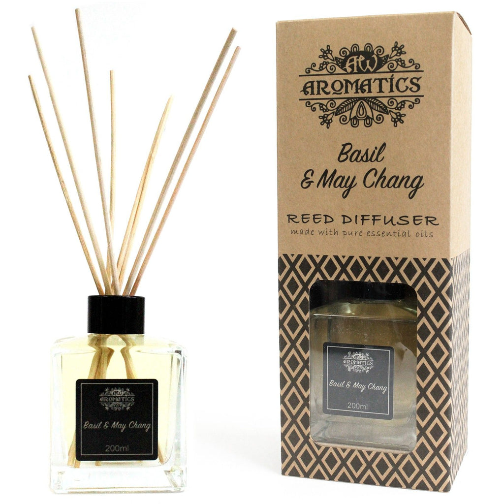 Difusor de Varetas com Óleos Essenciais Manjericão e May Chang – 200 ml | Ancient Wisdom