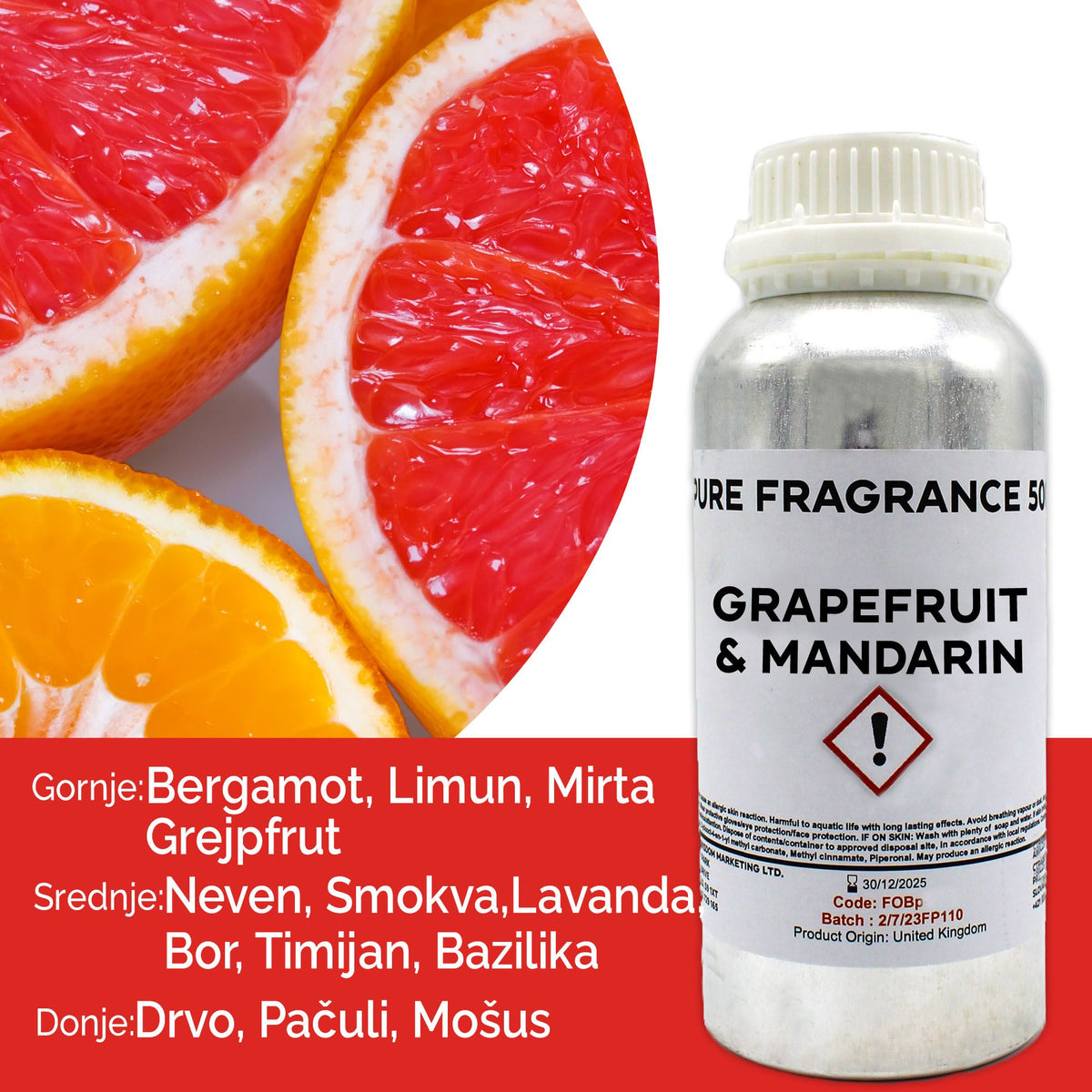 Óleo de Fragrância Puro Toranja e Mandarina – 500 ml | Ancient Wisdom