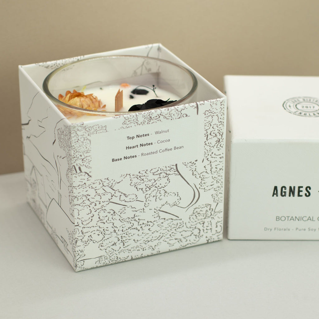 Vela Botânica de Soja com Flores Secas – Lakeland Mocha – 350 g | Agnes + Cat