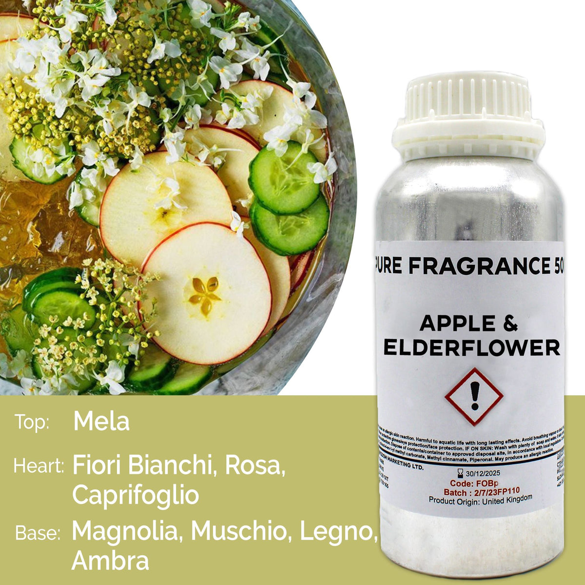 Óleo de Fragrância Puro Maçã e Flor de Sabugueiro – 500 ml | Ancient Wisdom