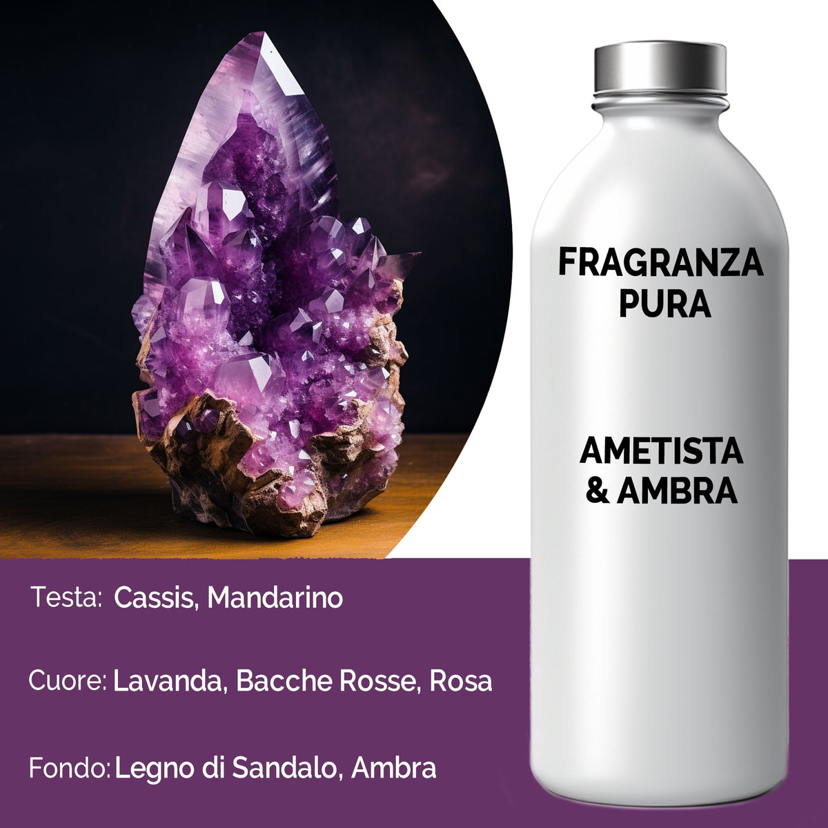 Óleo de Fragrância Puro Cristal de Ametista e Âmbar – 500 ml | Ancient Wisdom