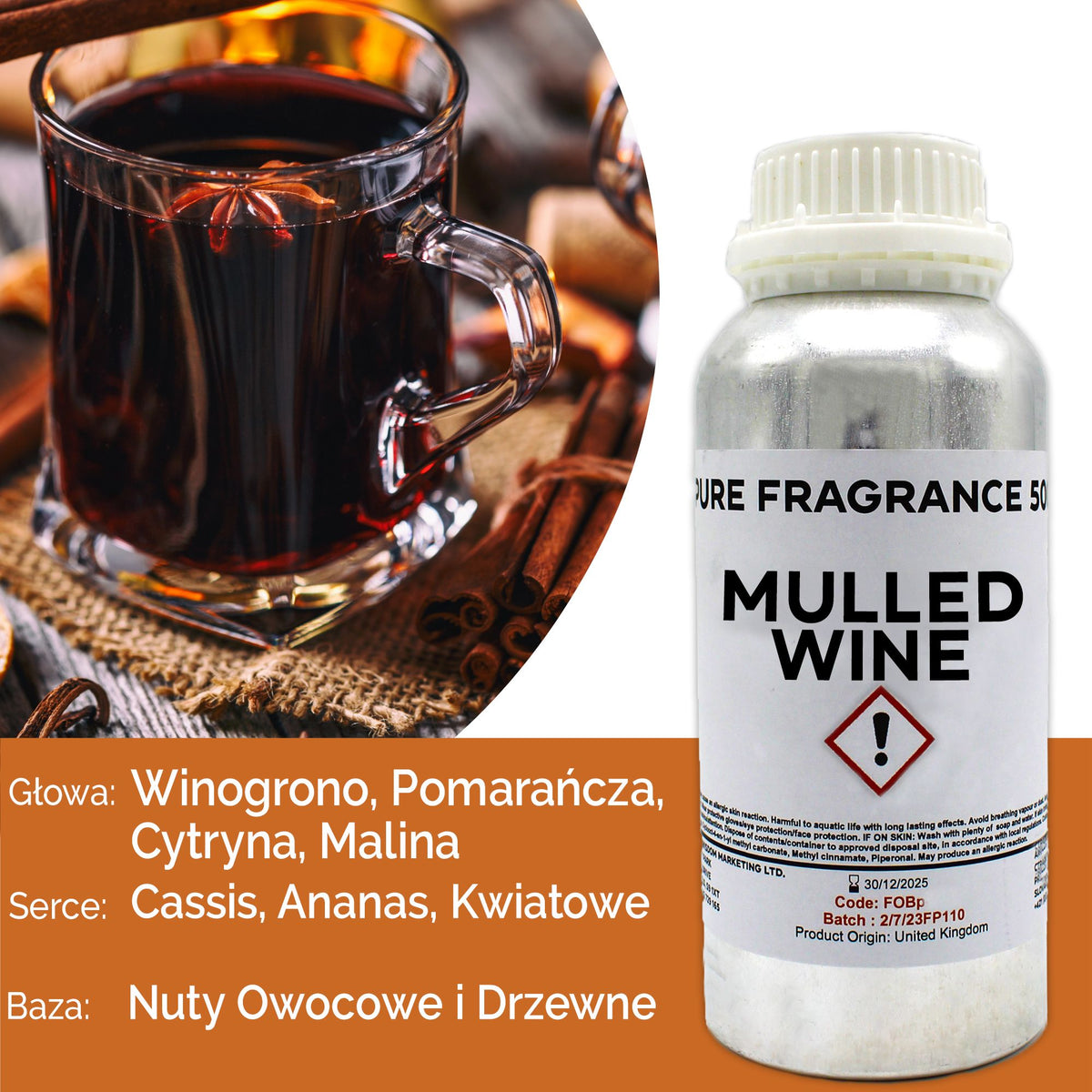 Óleo de Fragrância Puro Vinho Quente – 500 ml | Ancient Wisdom