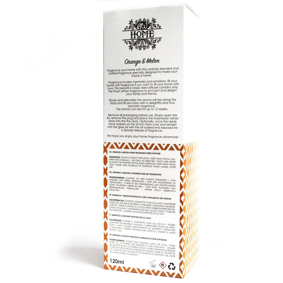 Difusor de Varetas Laranja e Melão – 120 ml | Ancient Wisdom
