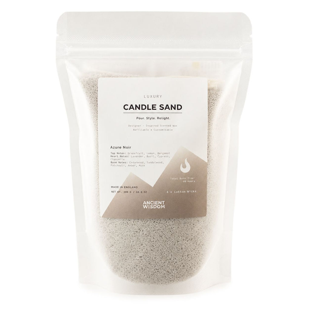 Areia de Vela Perfumada Azure Noir – Cor Cinzento Quente – 300 g | Ancient Wisdom