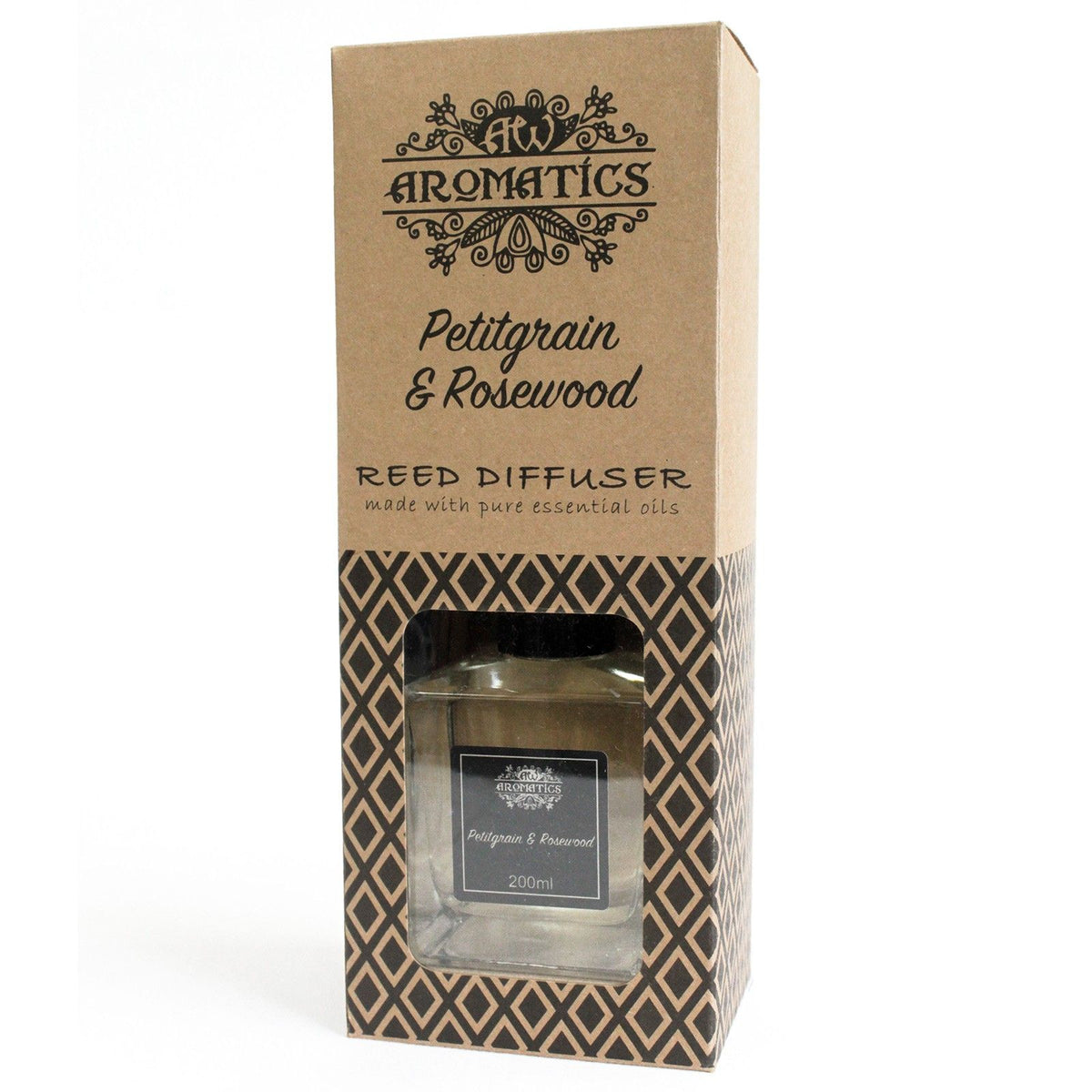 Difusor de Varetas com Óleos Essenciais Petitgrain e Pau-Rosa – 200 ml | Ancient Wisdom