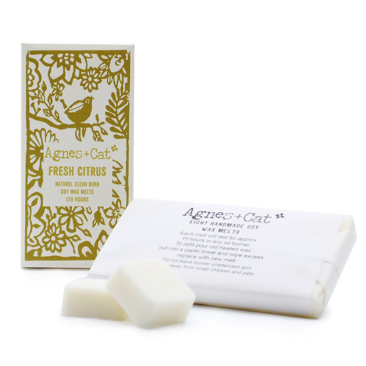 Caixa de 8 Ceras Perfumadas de Soja – Citrinos Frescos | Agnes + Cat