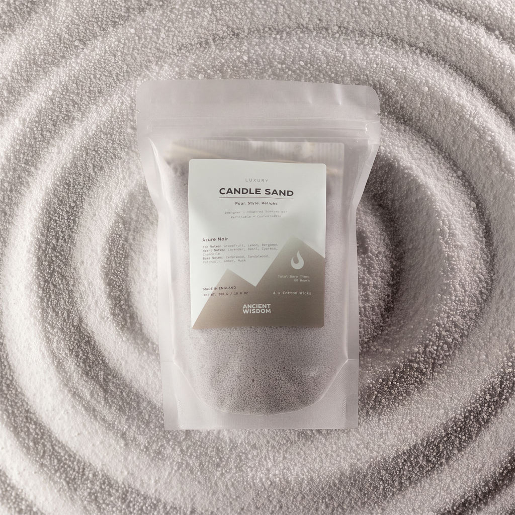 Areia de Vela Perfumada Azure Noir – Cor Cinzento Quente – 300 g | Ancient Wisdom