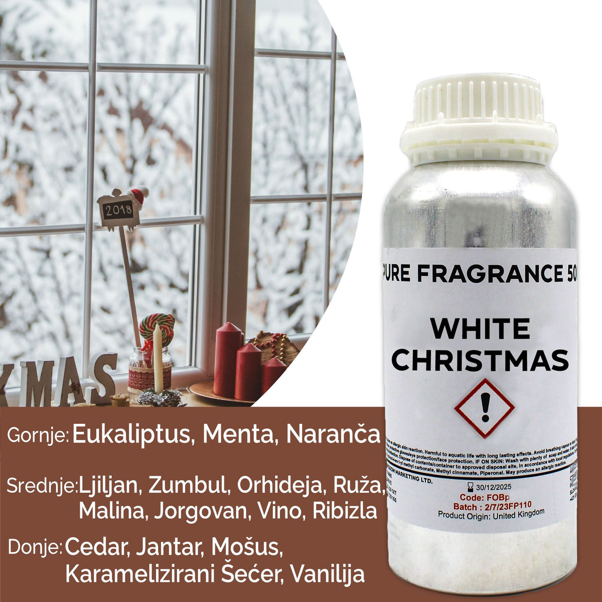 Óleo de Fragrância Puro Natal Branco – 500 ml | Ancient Wisdom
