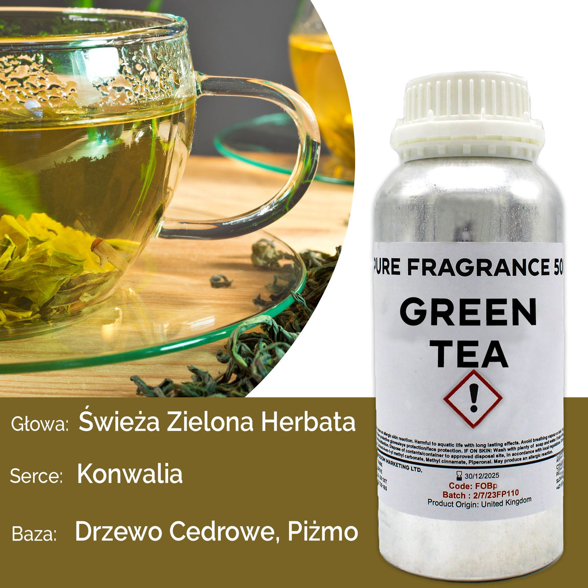Óleo de Fragrância Puro Chá Verde – 500 ml | Ancient Wisdom