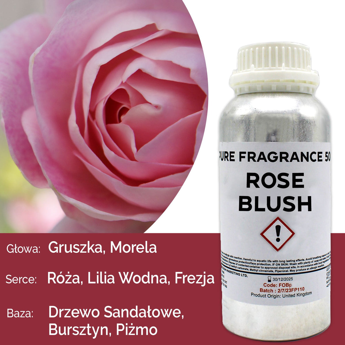 Óleo de Fragrância Puro Rosa Blush – 500 ml | Ancient Wisdom