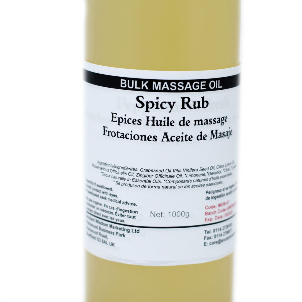 Óleo de Massagem Spicy Rub com Gengibre e Pimenta-Preta – 1 kg | Ancient Wisdom