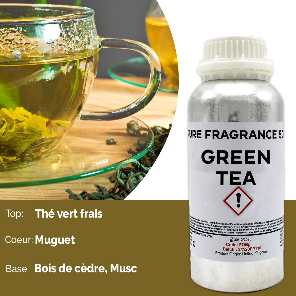 Óleo de Fragrância Puro Chá Verde – 500 ml | Ancient Wisdom