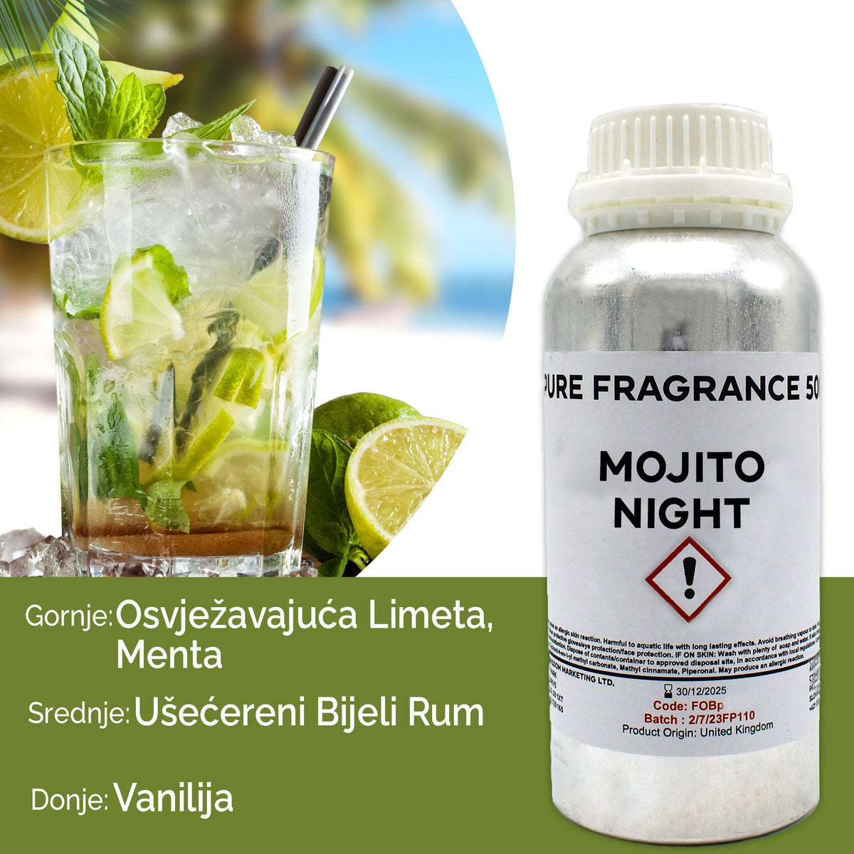 Óleo de Fragrância Puro Noite de Mojito – 500 ml | Ancient Wisdom