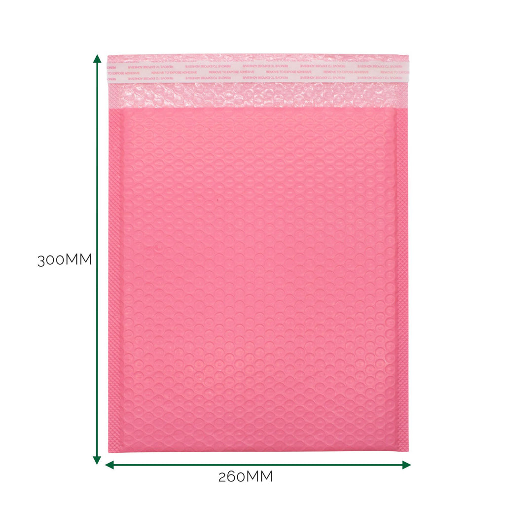 Envelope Almofadado de Plástico com Bolhas Rosa – 260 × 300 mm + 40 mm | Ancient Wisdom