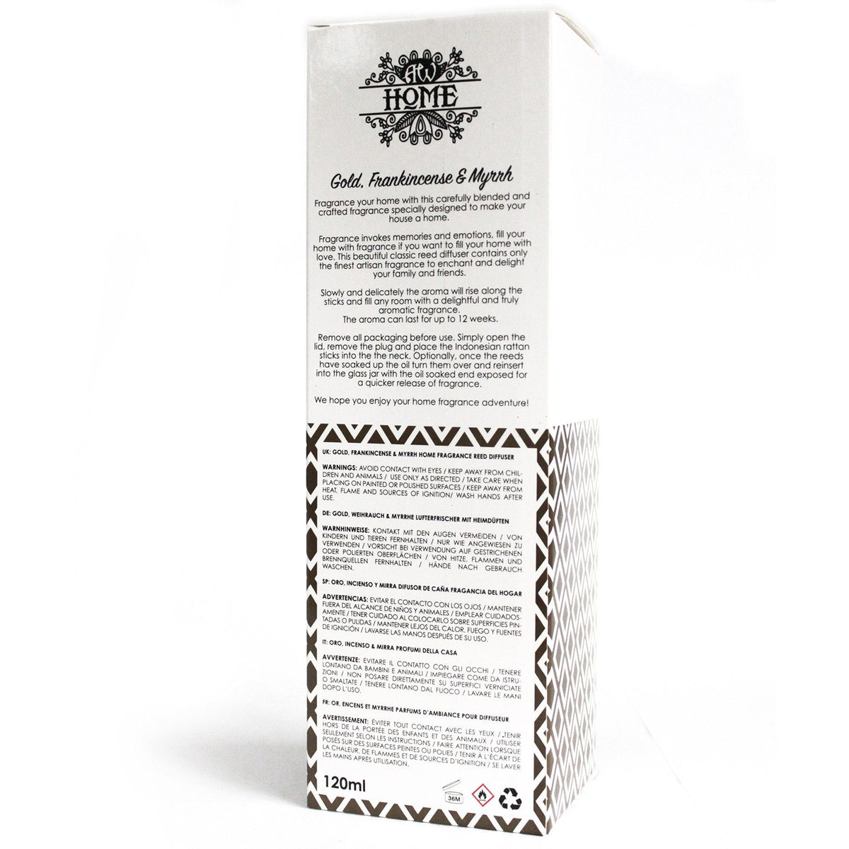 Difusor de Varetas Ouro, Olíbano e Mirra – 120 ml | Ancient Wisdom