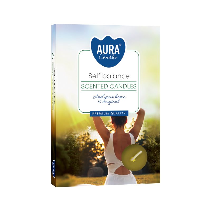 AURA CANDLES - Conjunto de 6 Velas de Chá Perfumadas Self Balance