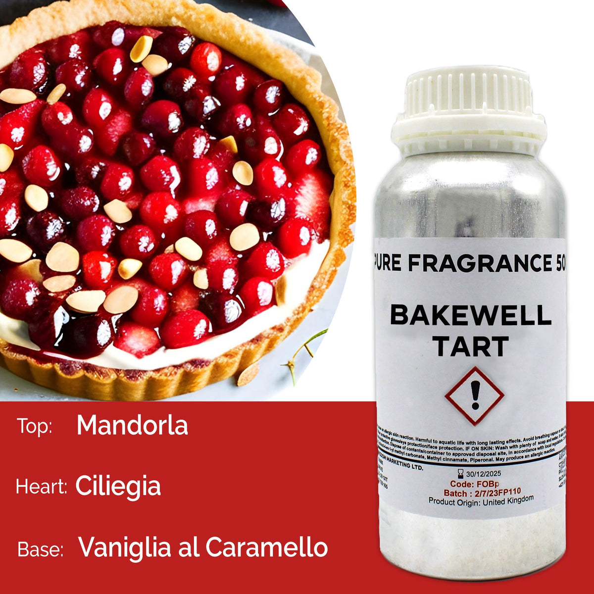 Óleo de Fragrância Puro Tarte Bakewell – 500 ml | Ancient Wisdom