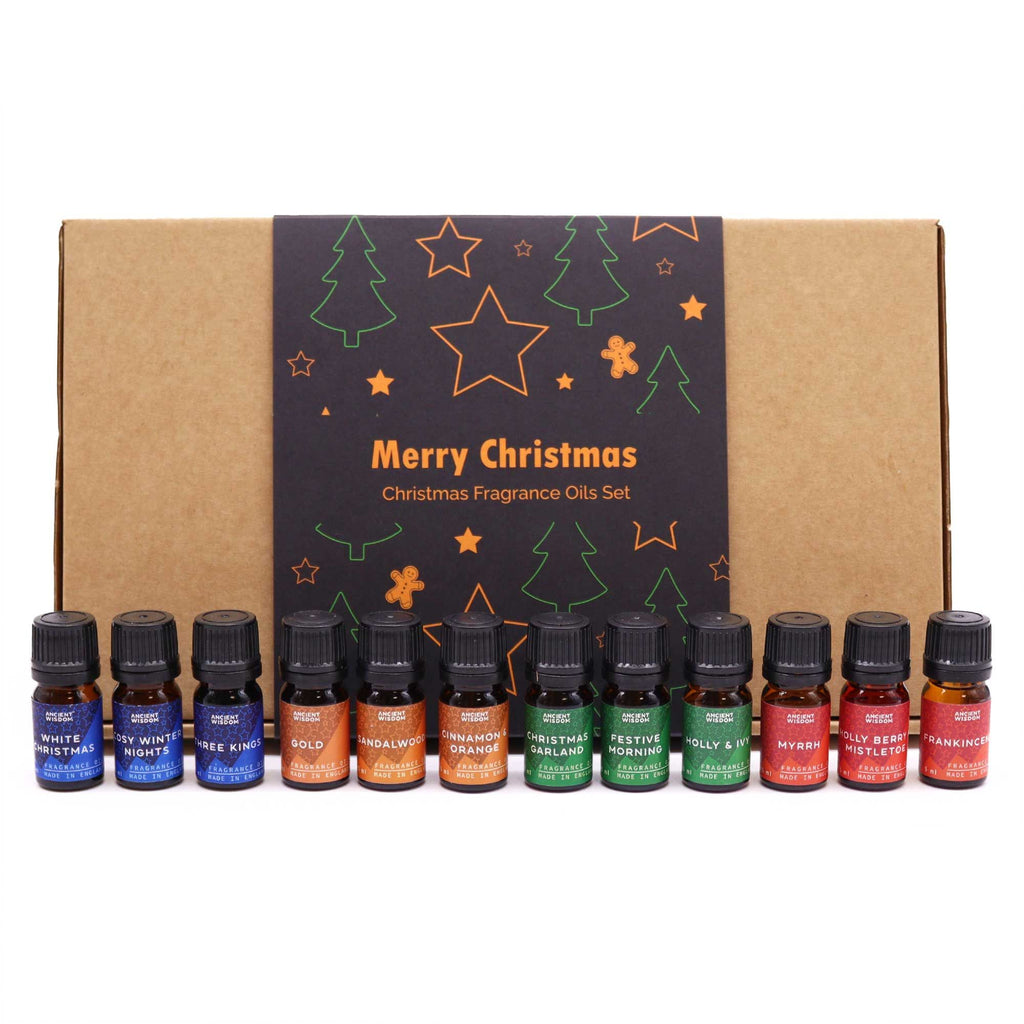 Conjunto de 12 Óleos de Fragrância de Natal "Aromas Sagrados do Natal" – 12 × 5 ml | Ancient Wisdom
