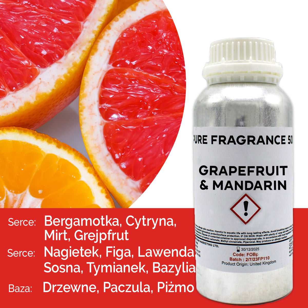 Óleo de Fragrância Puro Toranja e Mandarina – 500 ml | Ancient Wisdom